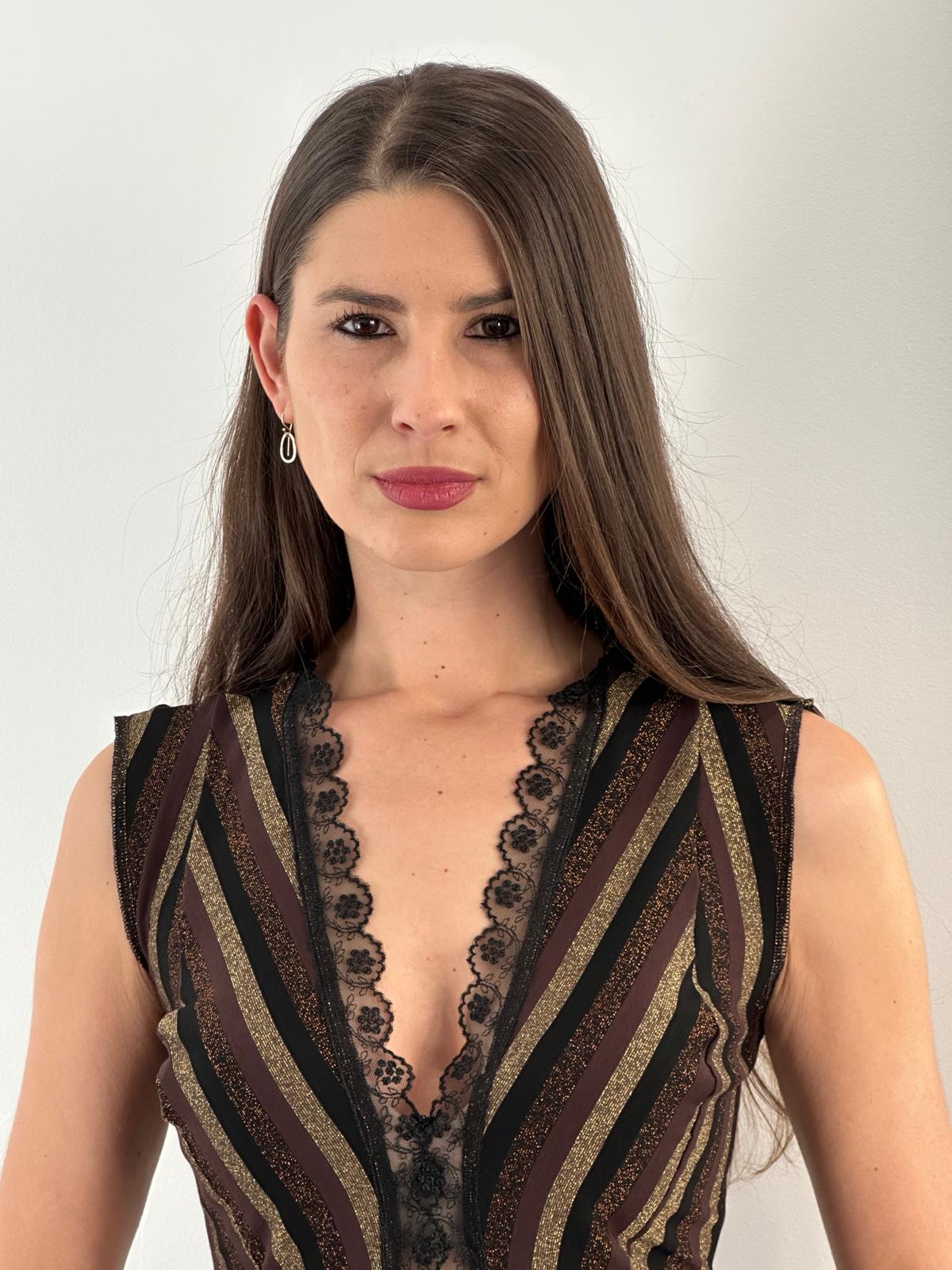 Robe de soirée ZEA à rayures