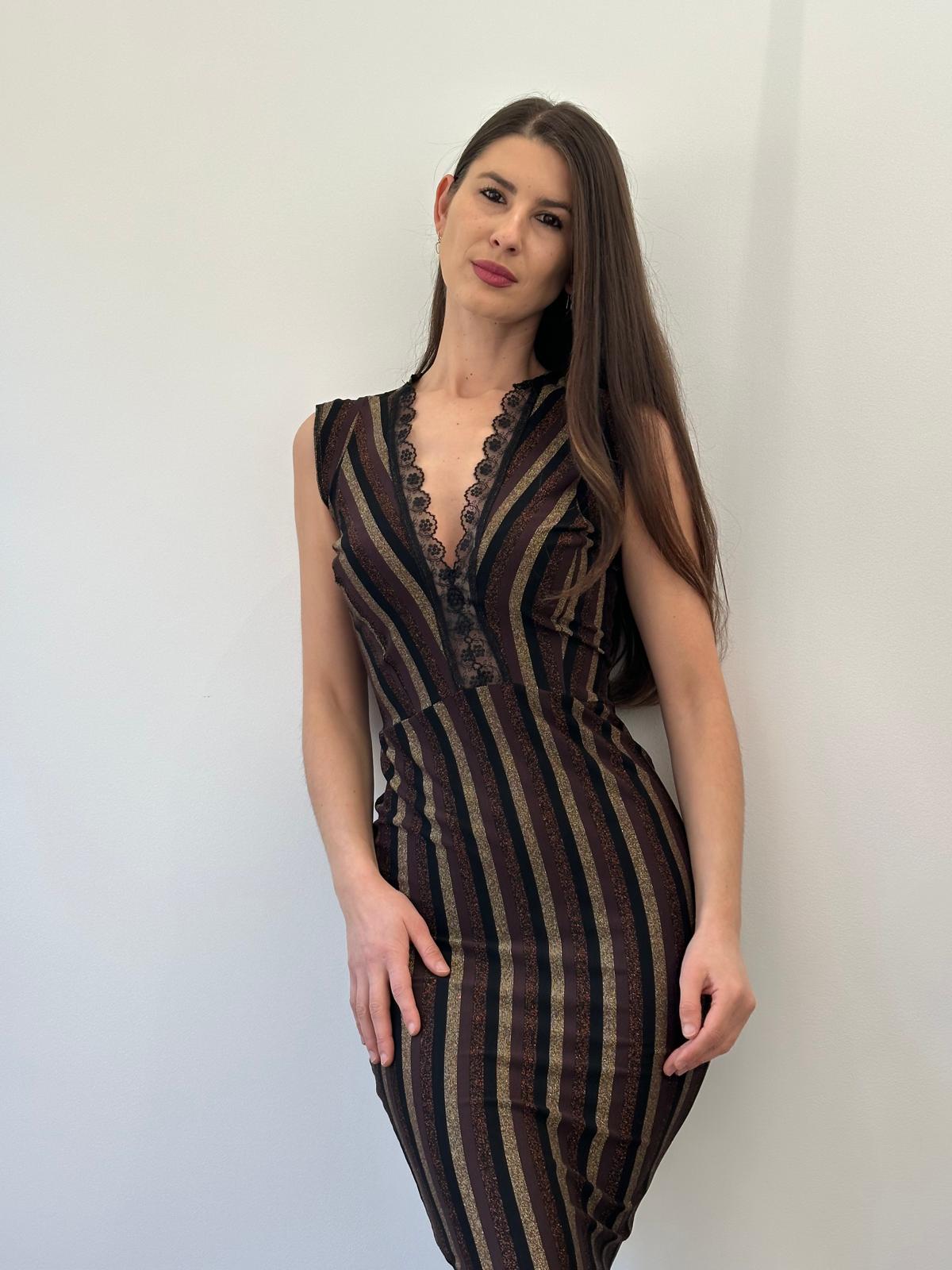 Robe de soirée ZEA à rayures