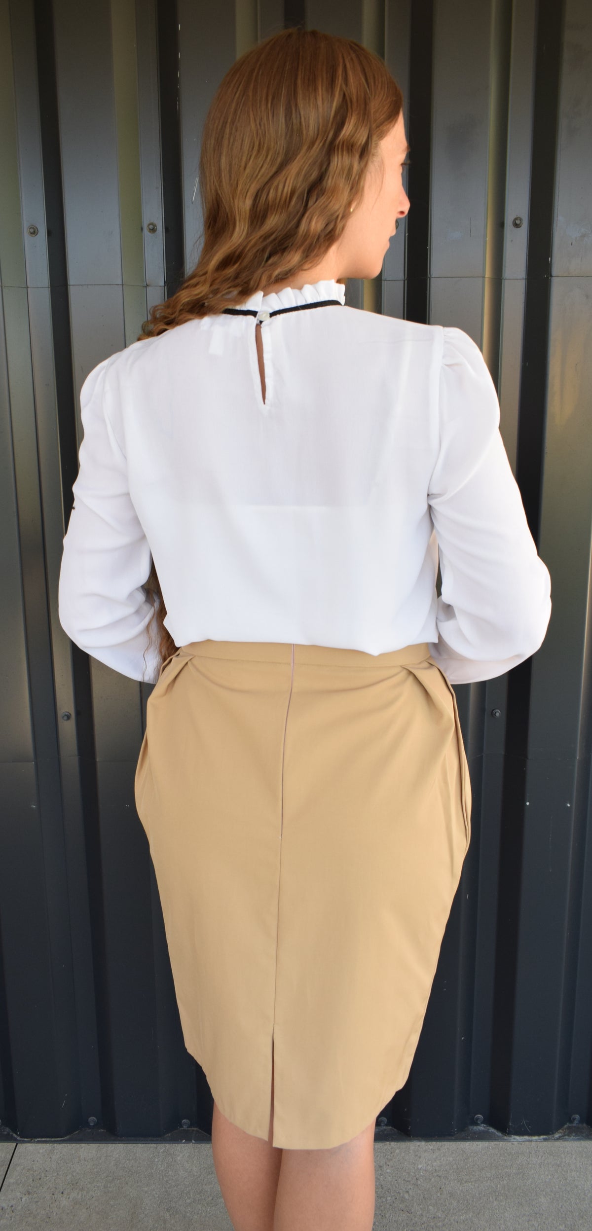 Jupe LAURA beige, design drapé