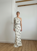 Robe de soirée BRUME noir et blanc cassé
