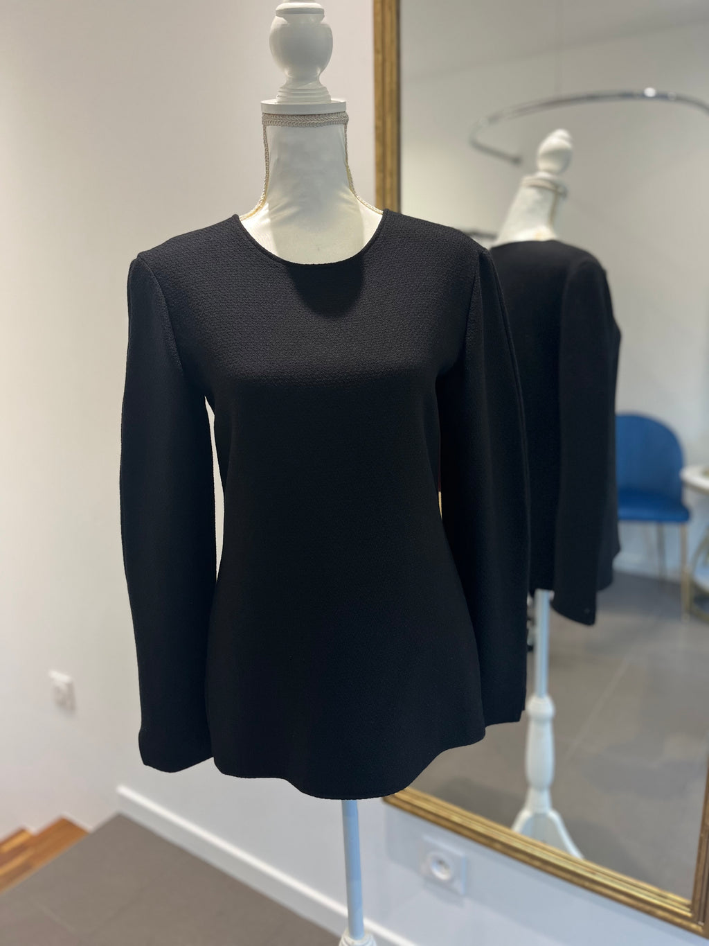 Pull tunique HEZA en jacquard de laine, noir