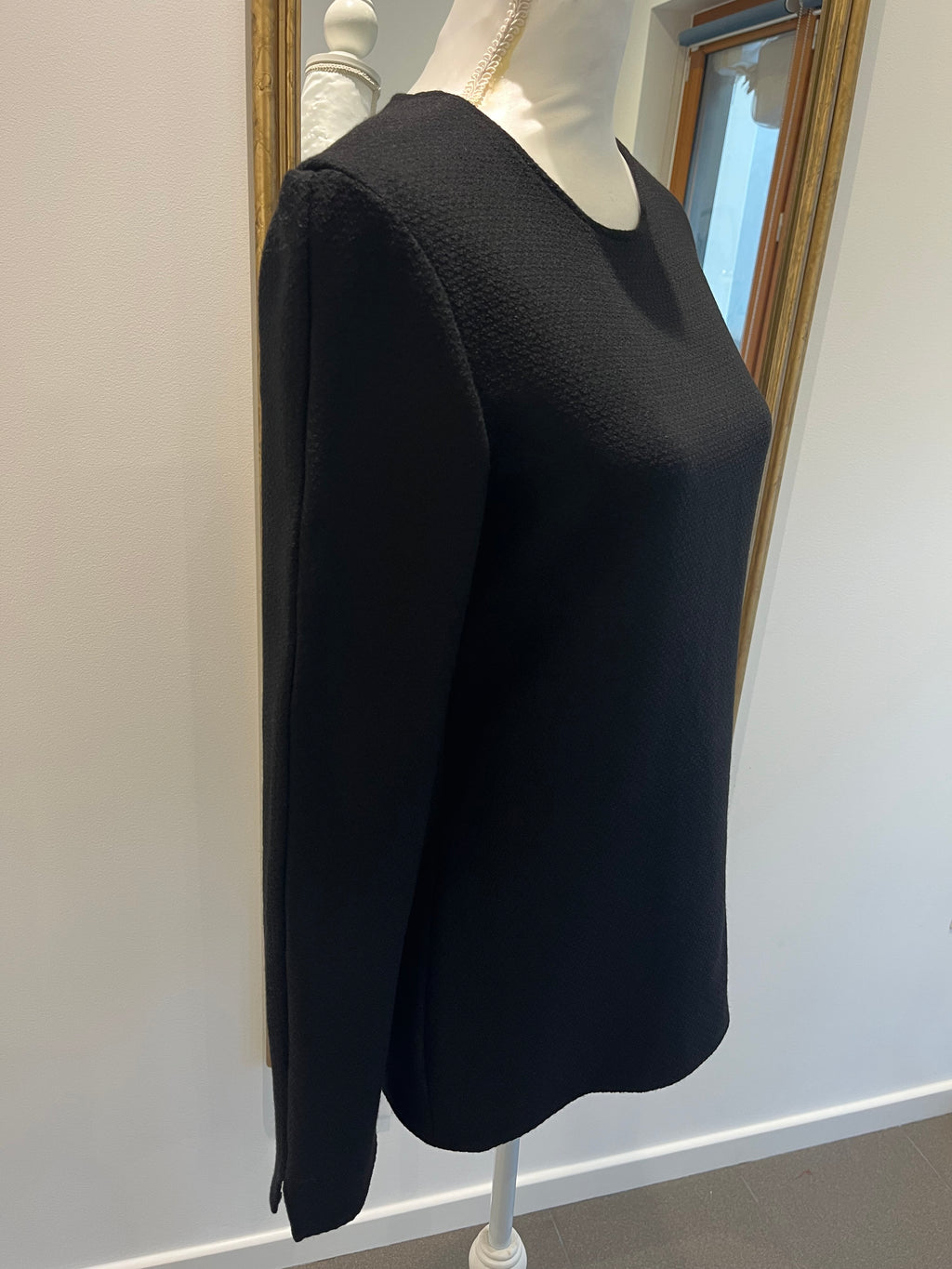 Pull tunique HEZA en jacquard de laine, noir