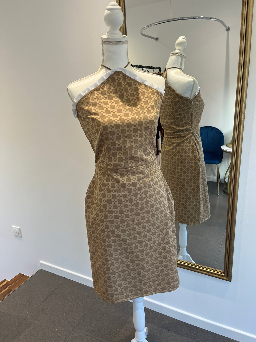 Robe VINTAGE DAISY en jacquard géométrique
