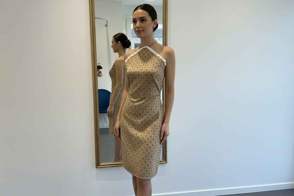 Robe VINTAGE DAISY en jacquard géométrique