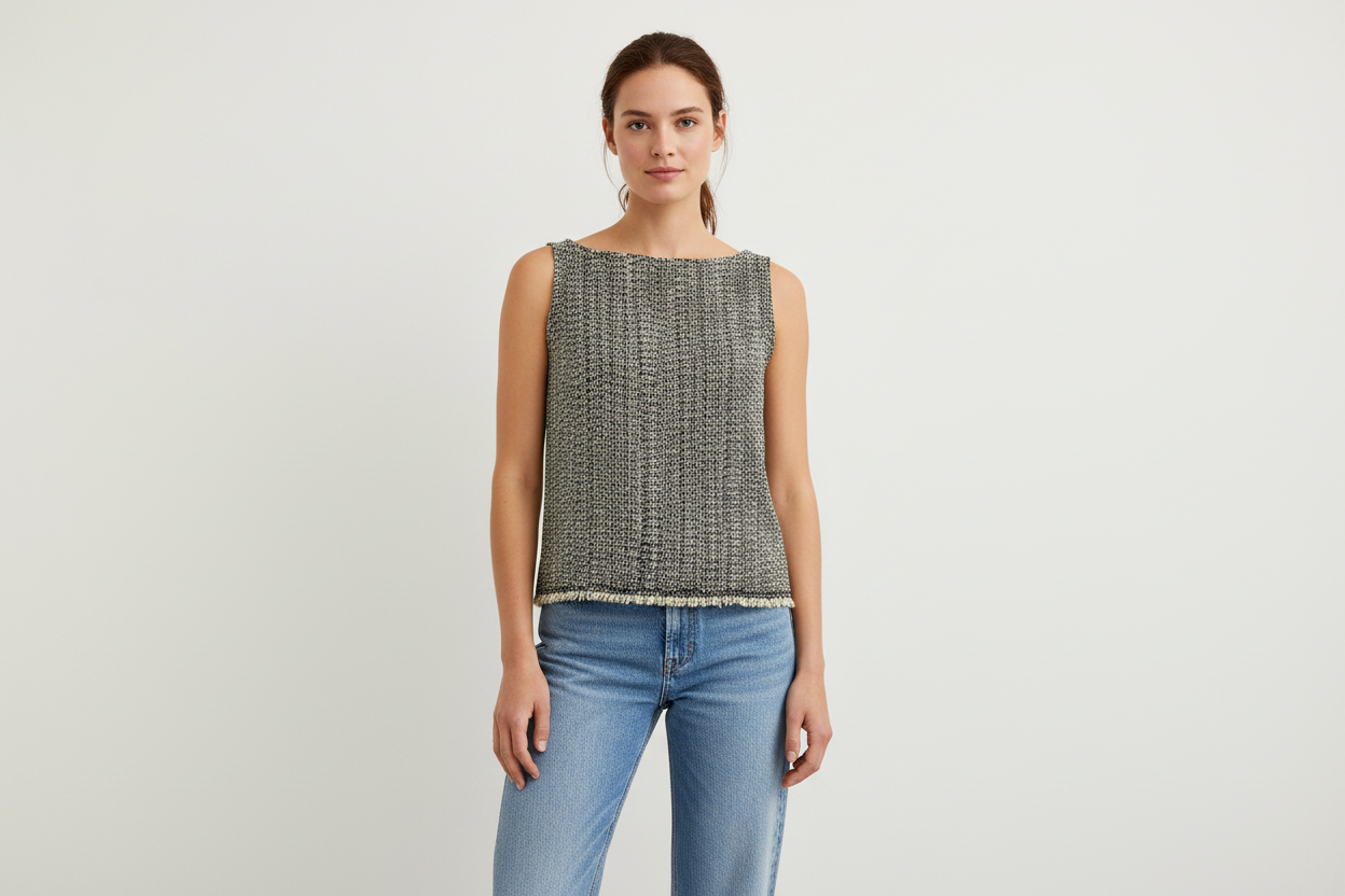 Haut GEORGETTE en tweed