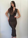 Robe de soirée ZEA à rayures